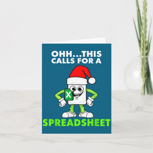 Oh This Calls For A Spreadsheet Excel Christmas Co Kort (Framsida)