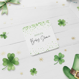 Oh Tjej St. Patrick's Day Baby Shower Grön  Fyrkantigt Klistermärke