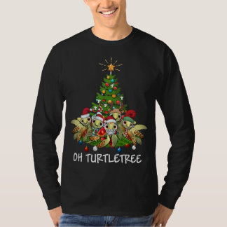 Oh Turtletree Sea Turtle Julgran Animal Xma T Shirt