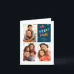 OH VAD ROLIGT modern roligt söt, färglös typografi Helgkort<br><div class="desc">by kat massard >> WWW.SIMPLYSWEETPAPERIE.COM<<< A trendy Christmas card design for your family with original illustrated typographical elements,  by me! NOTE >> Kontakta mig kat@simplysweetpaperie.com om du behöver hjälp med att ändra storlek på dina foton perfekt!</div>