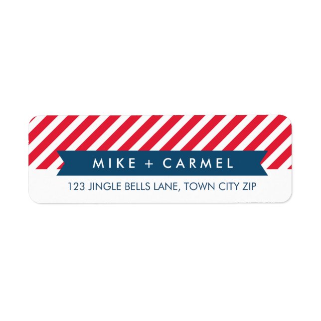 OH VAD ROLIGT Red rand helgdag adressetikett Returadress Etikett (Framsidan)