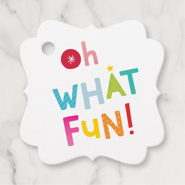 OH VAD ROLIGT söt, modern, färglös typografi Gåvor Etiketter (Framsida)