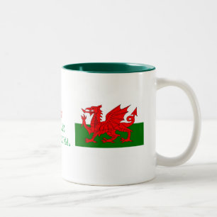 Oh! , Vad uppstår! … welsh flaggamugg Två-Tonad Mugg
