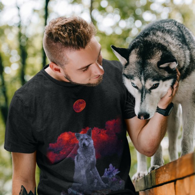 Oh Varg Måne | Goth T-Shirt (Skapare uppladdad)