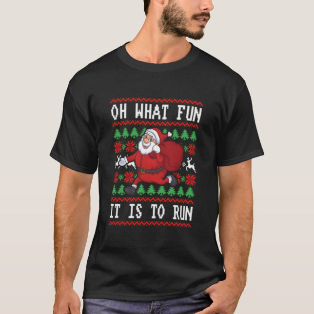 Oh W Fun Is It To Run Jogging Running T Shirt (Framsida)