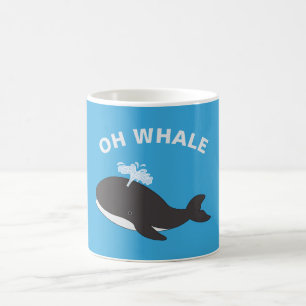 Oh Whale Funny Ocean Sea Animal Fish Pun Kaffemugg