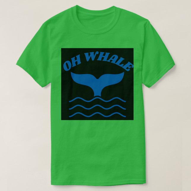 Oh Whale svan i Sea Blue T Shirt (Design framsida)