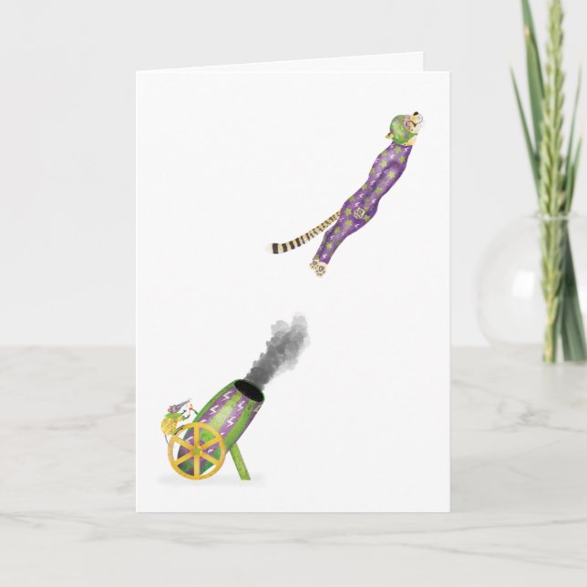 Oh what a circus! flying cheetah card kort (Framsida)