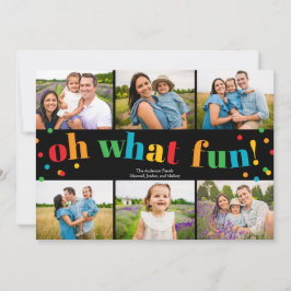 Oh What Fun 6 Photo Collage Christmas Holiday Card Julkort