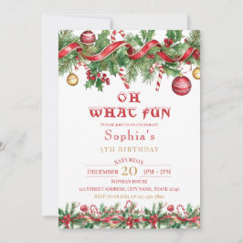 Oh What Fun Christmas Birthday Invitation Inbjudningar