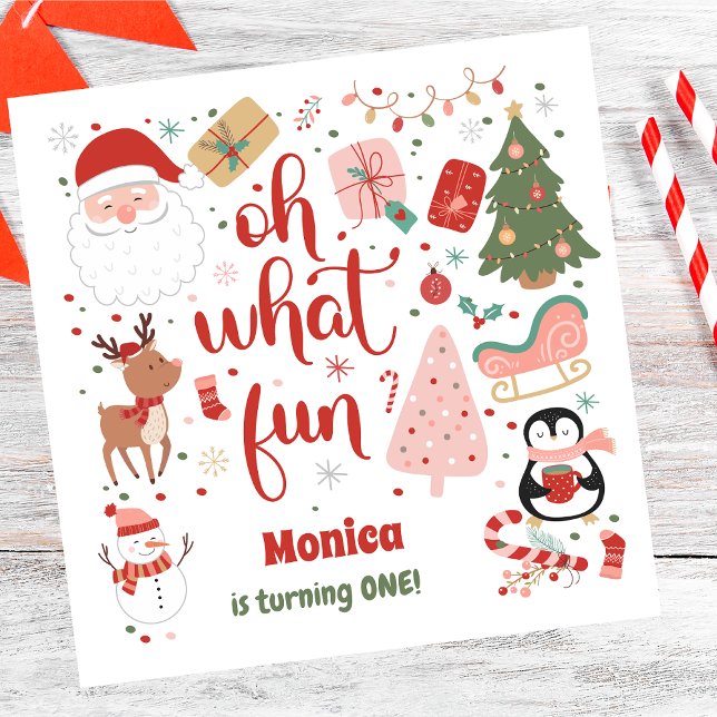 Oh what fun christmas birthday pappersservett (Skapare uppladdad)
