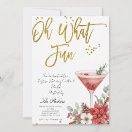 Oh What Fun Christmas Cocktail Party Invitation Inbjudningar
