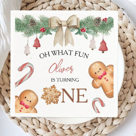 Oh What Fun Christmas Cookies 1st Birthday Pappersservett