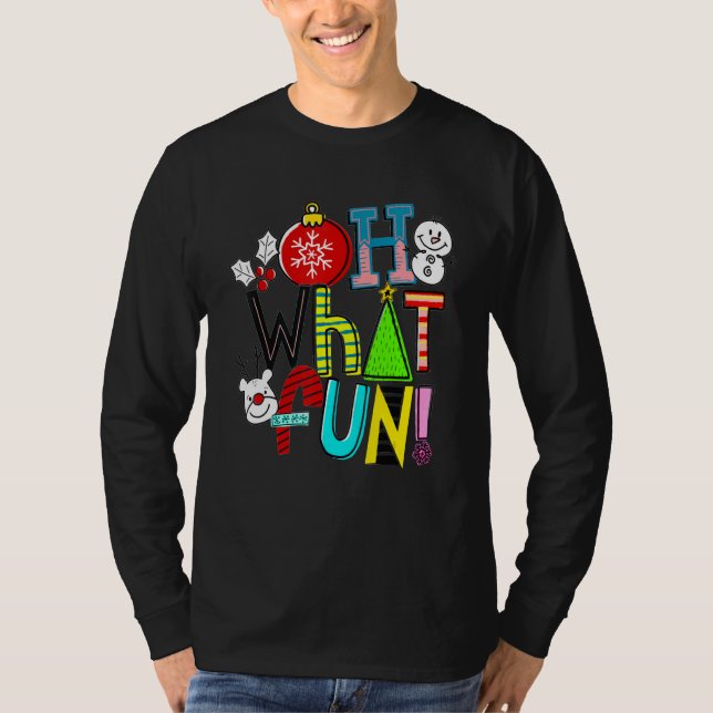 Oh What Fun Christmas Shirt With Wreath And Tree T Shirt (Framsida)