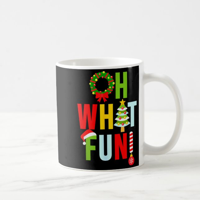 Oh What Fun Christmas With Wreath And Tree  Kaffemugg (Höger)
