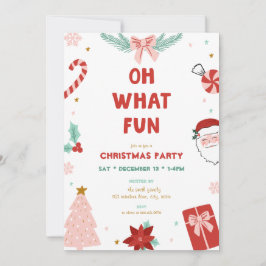 Oh What Fun Cute Kids Christmas Party Invitations Inbjudningar