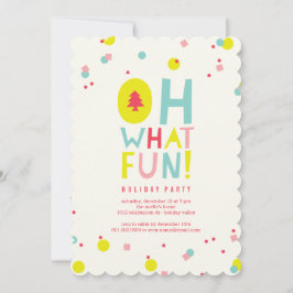 Oh What Fun Färgglad Konfetti Julfest Inbjudan
