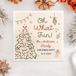 Oh What Fun Hand Drawn Christmas Holiday Party Pappersservett