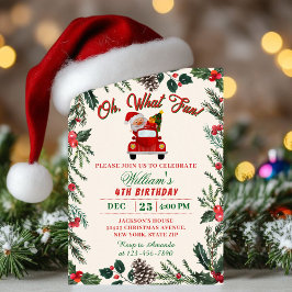 Oh What Fun Holiday Party Christmas Santa Birthday Inbjudningar