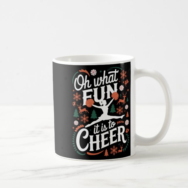 Oh What Fun It Is To Cheer Ugly Cheerleading Xmas  Kaffemugg (Höger)