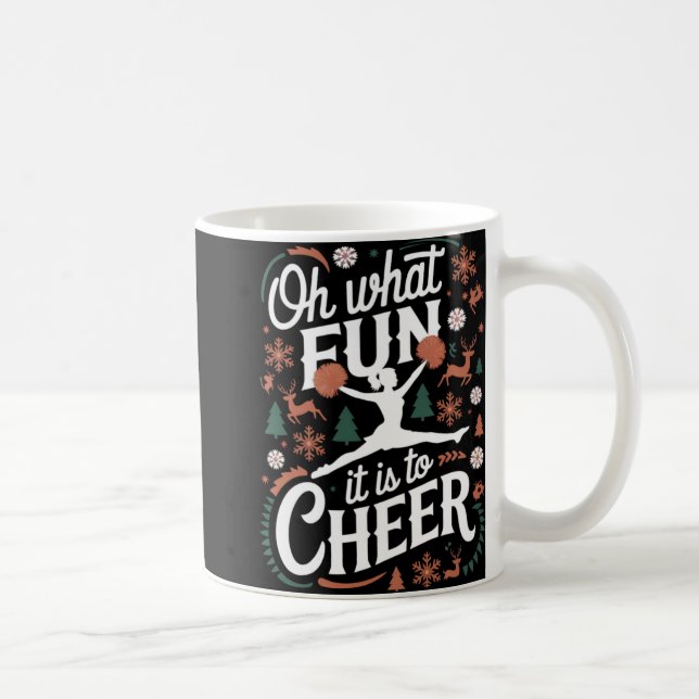 Oh What Fun It Is To Cheer Ugly Cheerleading Xmas  Kaffemugg (Höger)
