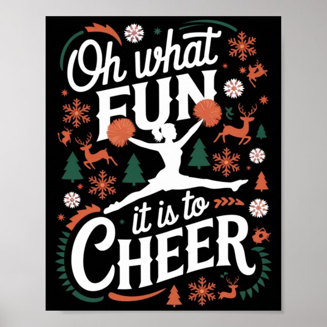 Oh What Fun It Is To Cheer Ugly Cheerleading Xmas  Poster (Framsidan)