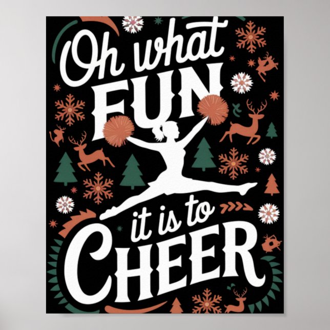 Oh What Fun It Is To Cheer Ugly Cheerleading Xmas  Poster (Framsidan)