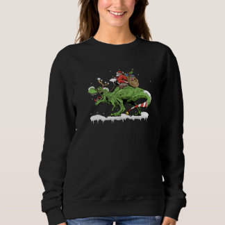 Oh What Fun It Is To Rawr Santa Claus Dinosaur Rid T Shirt