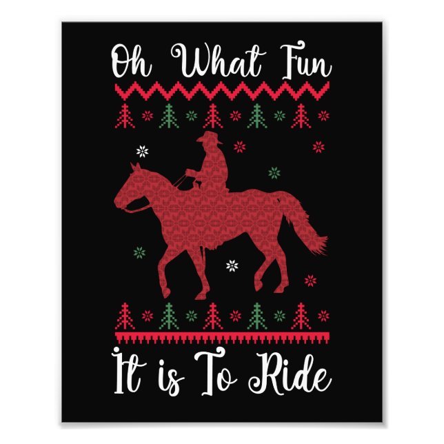 Oh What Fun It Is To Ride Horse Christmas Fototryck (Framsidan)