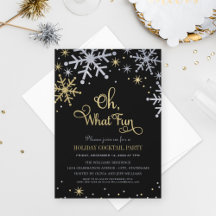Oh What Fun Silver Gold Snowflakes Holiday Party