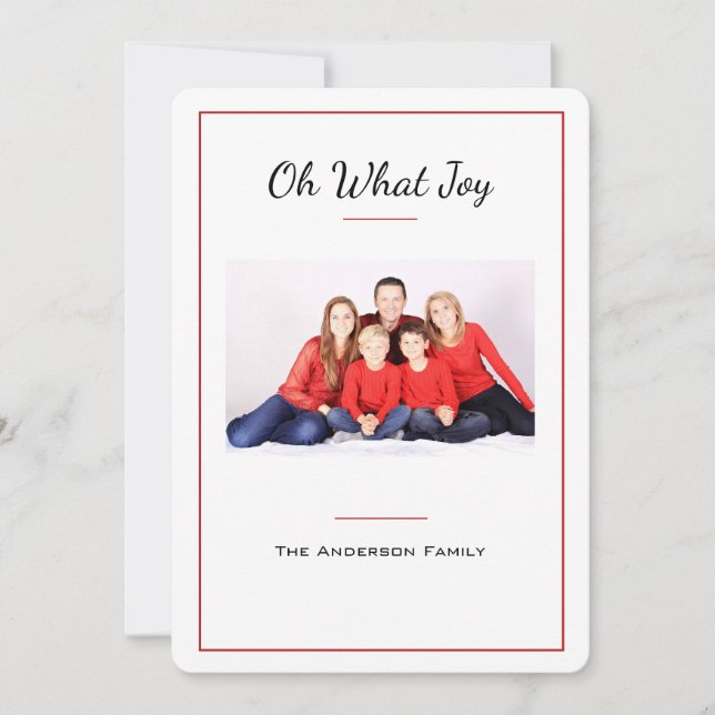 Oh What Joy Jul Photo Card Julkort (Framsida)