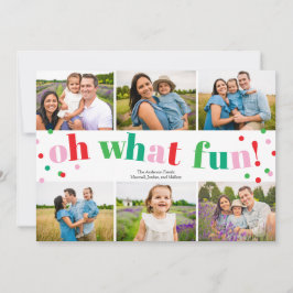 Oh What Roligt 6 Photo Collage jul-Helgdag Card Julkort
