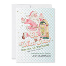 Oh What Roligt-Blue Retro Santa Theter Girl Birthd