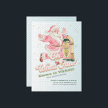 Oh What Roligt-Blue Retro Santa Theter Girl Birthd Inbjudningar<br><div class="desc">Grattis till ditt barns vinterfödelsedag i festlig stil med denna charmerande Jultomten-temade inbjudan! Perfekt för barn född nära jul, den här redigerbara födelsedagen inbjudan har en glad vintage Santa som dansar bredvid en färgfull jukebox, som ger dig nostalgiskt helgdag till firande. Bakgrunden skryter med en mjuk rosa raster mönster som...</div>