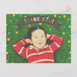 Oh What Roligt Confetti Boy Birthday Tack Photo Vykort