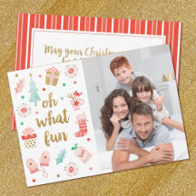 Oh What Roligt Cute Family julfotkort