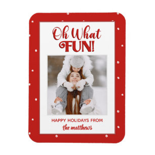 Oh What Roligt Cute Script Photo Julcard Magnet