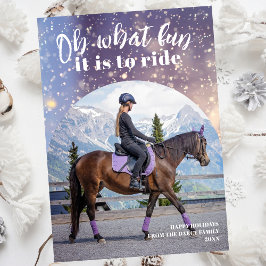 Oh What Roligt Equestrian Helgdag Photo Card Julkort