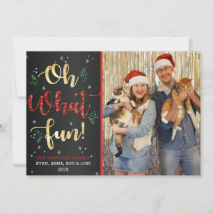 Oh What Roligt Family jul-Helgdag Photo Card Julkort