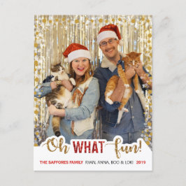 Oh What Roligt Family jul Photo Postcard Helg Vykort