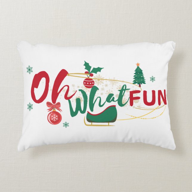 Oh What Roligt - Festive Helgdag Pillow Prydnadskudde (Framsidan)