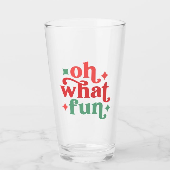 Oh What Roligt - Festive Helgdag Typography Glaskopp (Framsida)