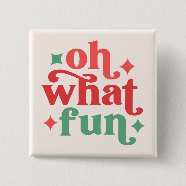 Oh What Roligt - Festive Helgdag Typography Knapp (Framsida)