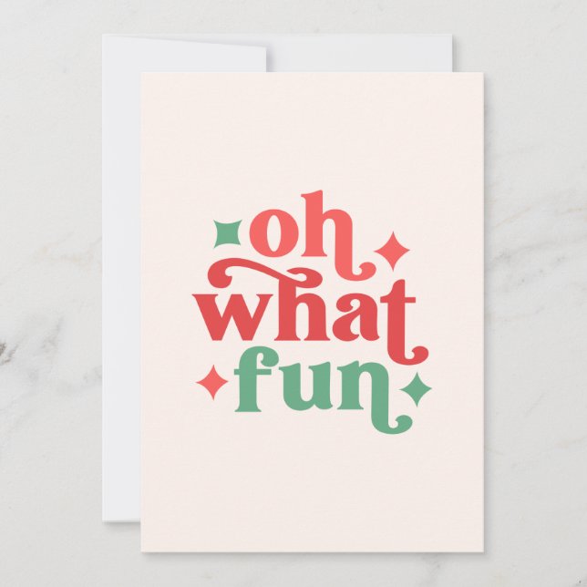 Oh What Roligt - Festive Helgdag Typography Kort (Framsida)