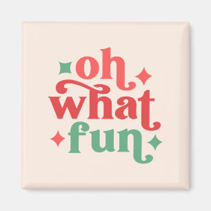Oh What Roligt - Festive Helgdag Typography Magnet
