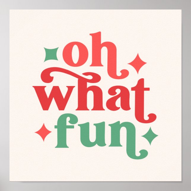 Oh What Roligt - Festive Helgdag Typography Poster (Framsidan)