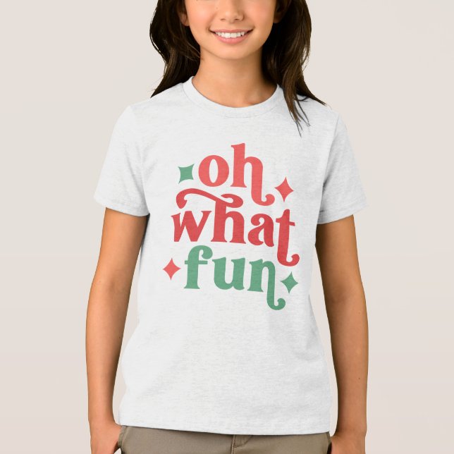 Oh What Roligt - Festive Helgdag Typography T Shirt (Framsida)