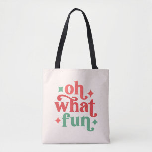 Oh What Roligt - Festive Helgdag Typography Tygkasse