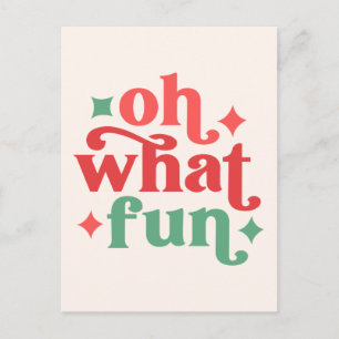 Oh What Roligt - Festive Helgdag Typography Vykort