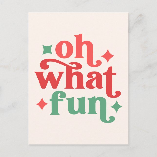 Oh What Roligt - Festive Helgdag Typography Vykort (Framsida)